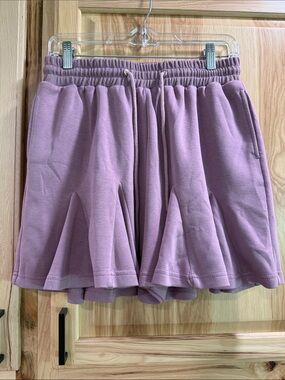MABLE Anthropologie Pleated Athleisure Pull On Relaxed Shorts Skort Style Sz M